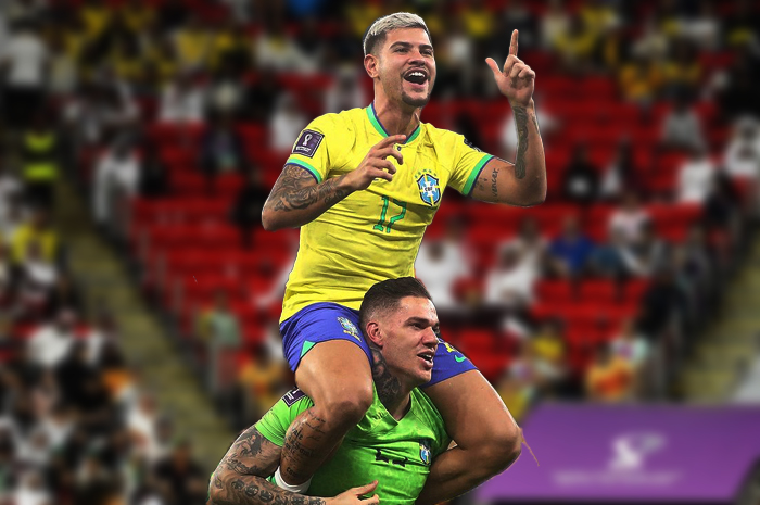 Timnas Brasil Selebrasi setelah mengalahkan Korea Selatan di Piala Dunia